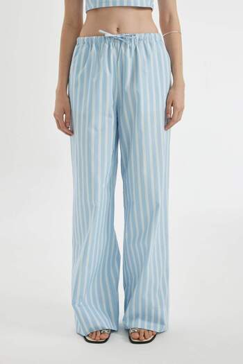 DeFacto D3472AX24HS Model Coool Pantaloni din popelin cu dungi drepte