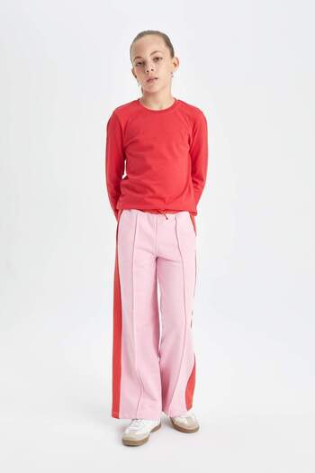 DeFacto Kız Çocuk Renk Bloklu Wide Leg Geniş Bol Paça Eşofman Altı C9673A824AU