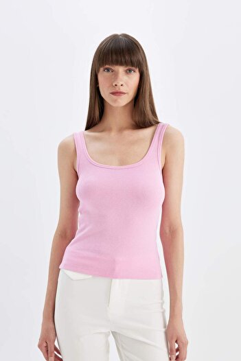 DeFacto U Collar Slim Fit Ribbed Athlete - C0095ax24sm