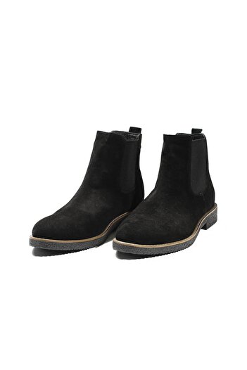 Dufy Black Men's Suede Flat Boots