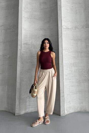 İstangül Butik Everyday Comfort Modal Fabric High Waist Comfortable Pants