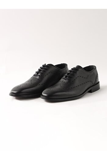 Dufy Black Men's Leather Classic Shoes