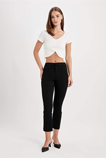 DeFacto Flare Fit Süs Cepli Yüksek Bel Pantolon D4787AX24HS