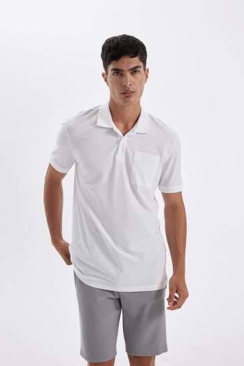 DeFacto T-shirt Pique Polo - κανονική εφαρμογή, κοντό μανίκι D4610AX24SM