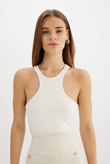 DeFacto Slim Fit Dar Kesim Halter Yaka Basic Düz Atlet C9248AX24SM