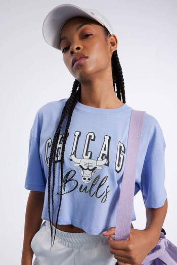 DeFacto Tricou cu mânecă scurtă DeFactoFit NBA Chicago Bulls Crew C6310AX24HS