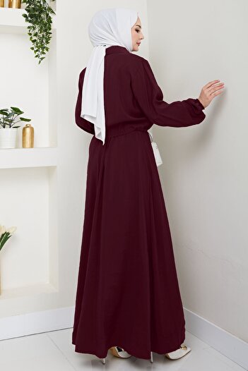 InStyle Jacket Zipper Dress Burgundy
