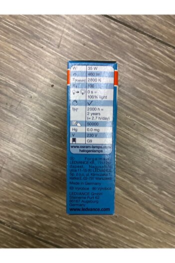 Osram FIRIN ASPİRATÖR DAVLUMBAZ FIRIN Lambası G9 Günışığı 40w Şeffaf 66740