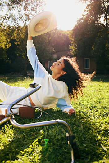 Penti White Sleeve Detailed Mirella Sweatshirt - Saude Collection