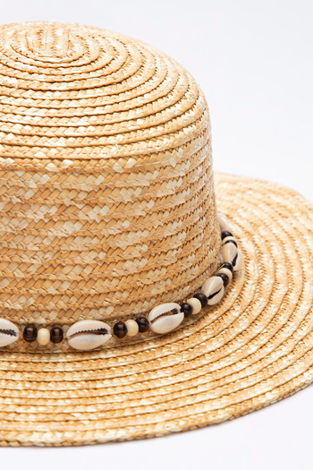 Penti Hermona Seashell Detailed Straw Hat