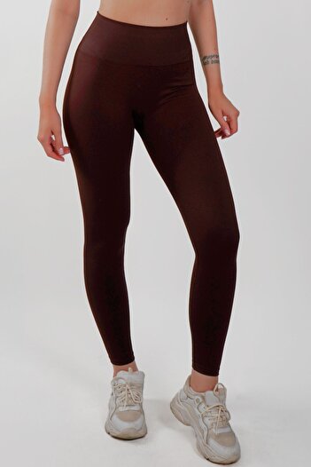 quitaly Virtus Push up Seamless/Seamless Gathered Leggings Brown