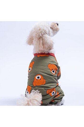 Pettrend Teddy Ted Combed Cotton Jumpsuit Cat Dog Jumpsuit Cat Dog Outfit Dog Pajamas