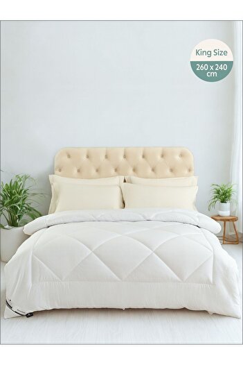 Donetella Quilted Cotton Duvet Insert - 260x240 Cms - Down Alternative - King Size, 350 GSM filling