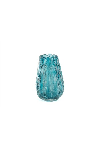 Mikasa Moor Blue Bubble Glass Vase 17X28Cm