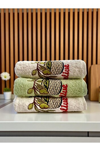 asev tekstil 30X50 cm 3-Piece Kitchen Towel |   Hand Towel |   Face Towel Set