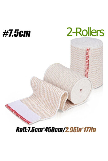 Choice 7.5cmX 450 cm 2 Pack Elastic Bandage Wrap, Compression Wrap Bandage for Legs, Ankle, Knee, Tummy, Bo