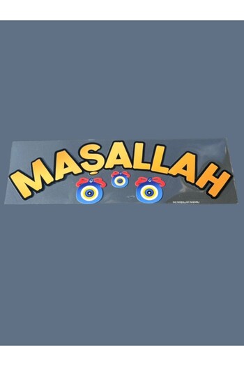 OTO SÜSLEN İSTANBUL Kurdele Yazı Sticker Maşallah Nazar boncuklu 25.5x8cm
