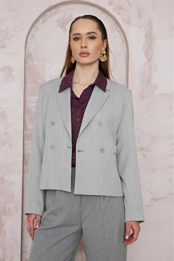 LA PANTE Gray Buttoned Women's Jacket