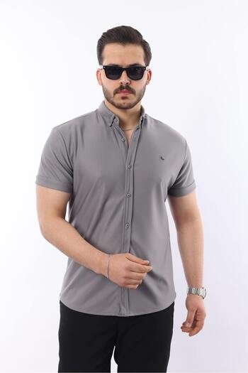 comstar Чоловіча коротка рукава Slim Fit Літня Basic вузька сорочка
