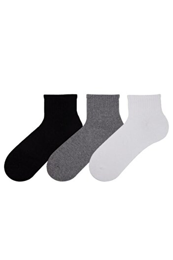 Bross Women's Plain Sports 3-Piece Short Socks