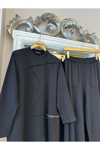 Invee 7111 Cotton Suit - Black
