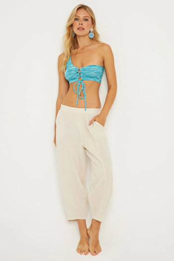 Cool & Sexy Kamenné plátěné dámské kalhoty Shalwar - K1252