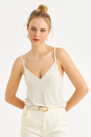 Cool & Sexy Women's Stone Tulle Striped Undershirt Lpp1024