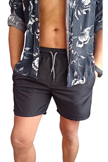 besa dünyası Men's Black Mesh Inner Lined Quick Dry Swimsuit Pool and Sea Shorts