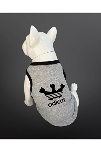 Buddy Store Cat & Dog Outfit Dresses Undershirt - Adicat Printed Gray Undershirt