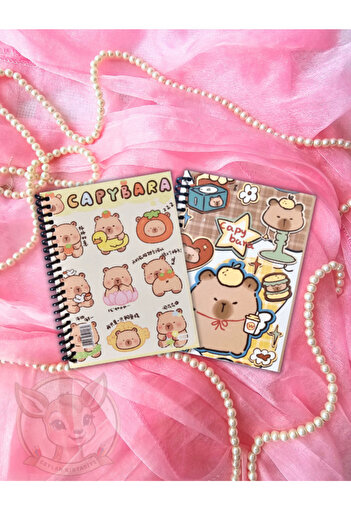 Ceylan Kırtasiye Capybara A6 Notepad Homework Notebook 10 cm X 14 cm Capybara (Set of 2)