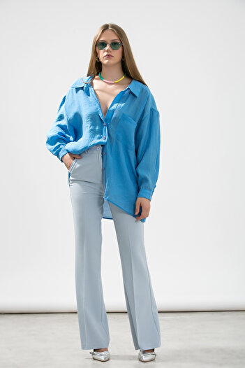 LA PANTE Flared Leg Woven Trousers