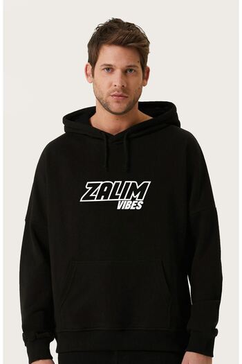 VBSVİBES Unisex Oversize Cruel Printed Hooded Sweatshirt