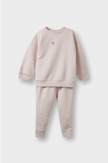 DeFacto School Girl Baby 2 Piece Set Basic Plain Sweatshirt Sweatpants E8358A525Au