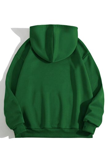 CLAYES Φούτερ με στάμπα καρδιάς Unisex Μαύρο Πράσινο Oversize με κουκούλα