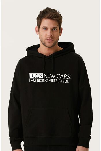 VBSVİBES Unisex Oversize Printed Hooded Sweatshirt