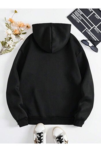 CLAYES Φούτερ Florida 1845 - Μαύρη στάμπα Oversize Hooded