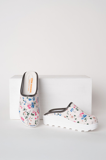ÇİZGİ MEDİKAL Papuci Sabo pentru femei Floral Fit Vivacolor Papuci ortopedici Doctor Nurse Spital