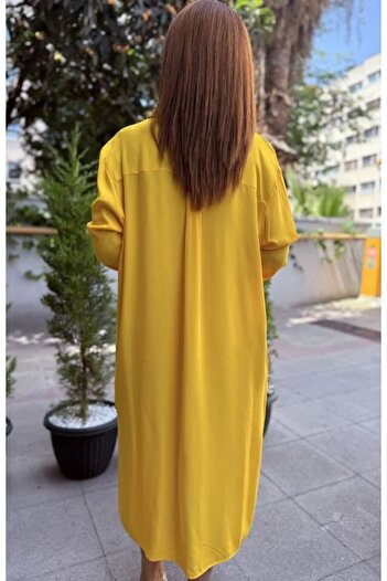 DenizEge L-Side Button Dress Yellow