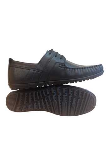 Bemsa Men's Black Genuine Leather Shoes 9105