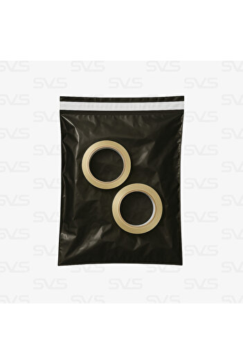 SVS ETİKET PLASTİK Tek Tarafı Şeffaf Kargo Poşeti - 45x55 Cm - Siyah - 1000 Adet
