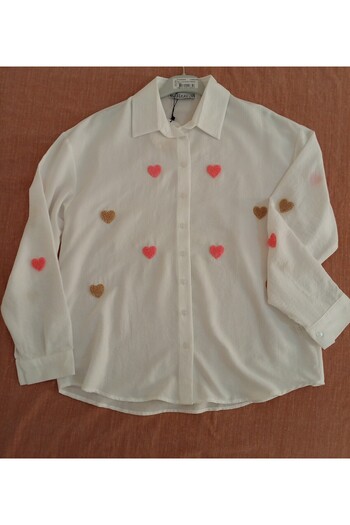 Selen Heart Flexi Ecru Soft Shirt