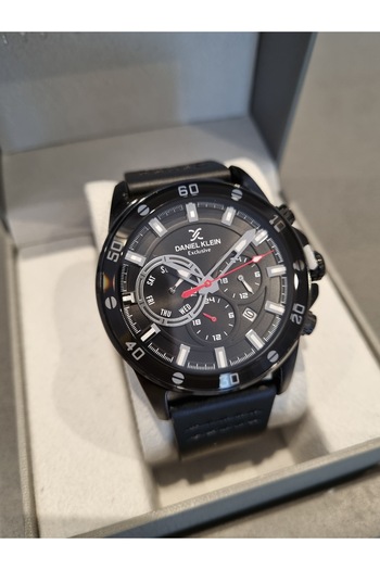 Daniel Klein Exclusive New Model Leather Strap Functions Active Smoked Dial Men's Wrist Watch