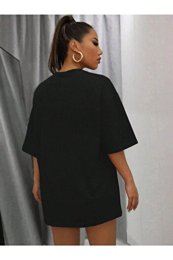 CLAYES Smile Minimal Figure T-shirt με γυαλιά - Μαύρο εμπριμέ κοντομάνικο μπλουζάκι με λαιμόκοψη