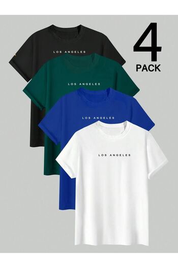 CLAYES Minimal Losangeles Printed Tshirt 4 Piece Black White Saks Blue Nefti - Oversize T-Shirt Unisex