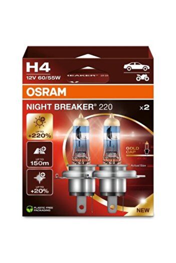 Osram Set de 2 becuri auto Osram H4 Night Breaker +220% 12V 60/55W