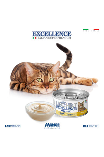 Monge Cat Wet Food Mousse Sterilised Chicken and liver - 85g - Lechat Excellence by Monge