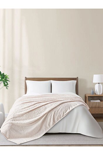 Donetella King Size Fleece Blanket 210x240 cm, Floral Texture Soft & Cozy, 350 GSM for Bed & Sofa