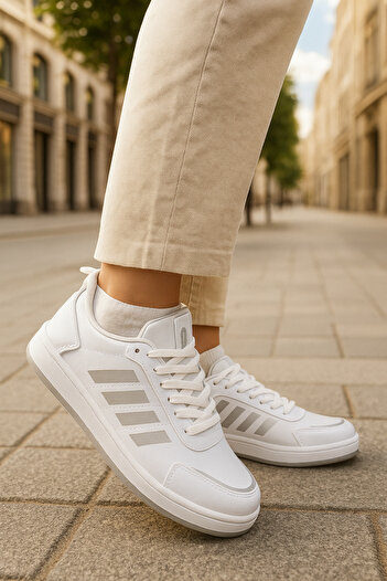 Nstil Casual Unisex Sneaker Sports Shoes Lace-Up Line Detail Comfortable Lightweight Lace-Up Serrated Sole St-331