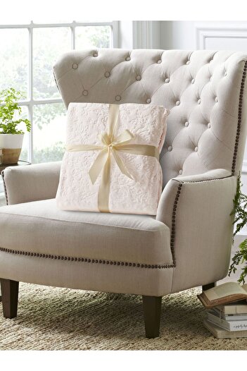 Donetella King Size Fleece Blanket 210x240 cm, Floral Texture Soft & Cozy, 350 GSM for Bed & Sofa
