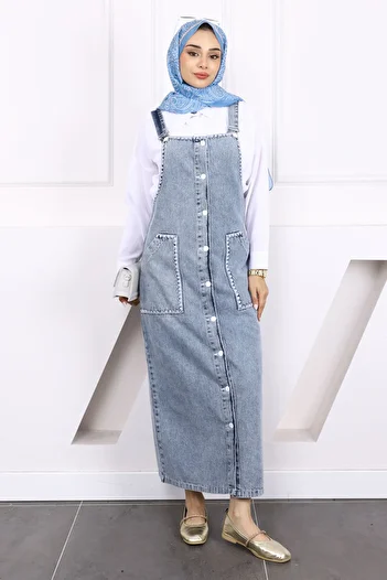 İmajButik Μπλε κεντημένο τζιν Solopet